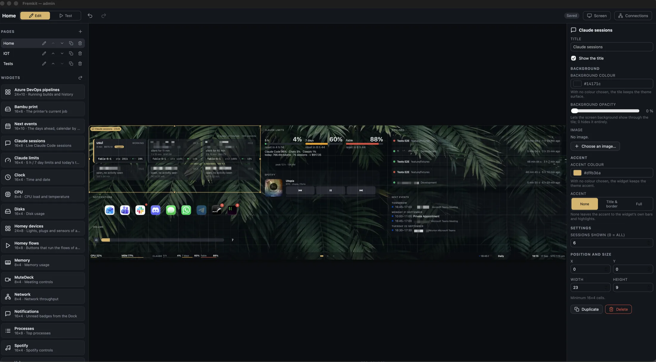 The Fremkit admin editor
